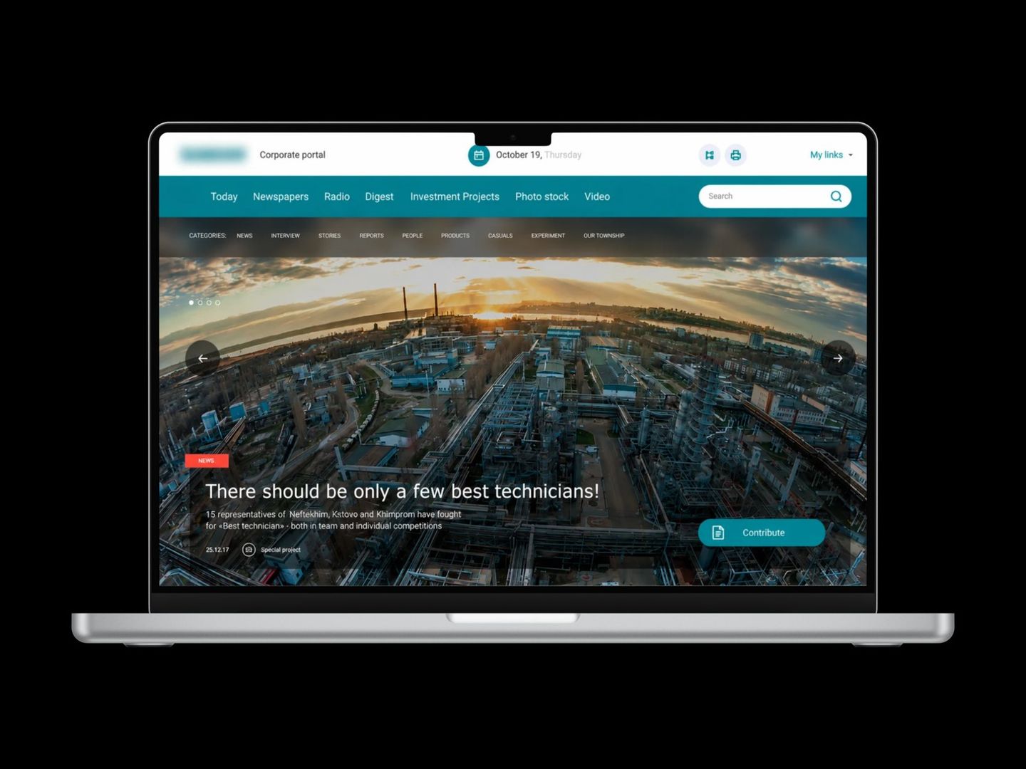 Corporate media portal for a petrochemical group