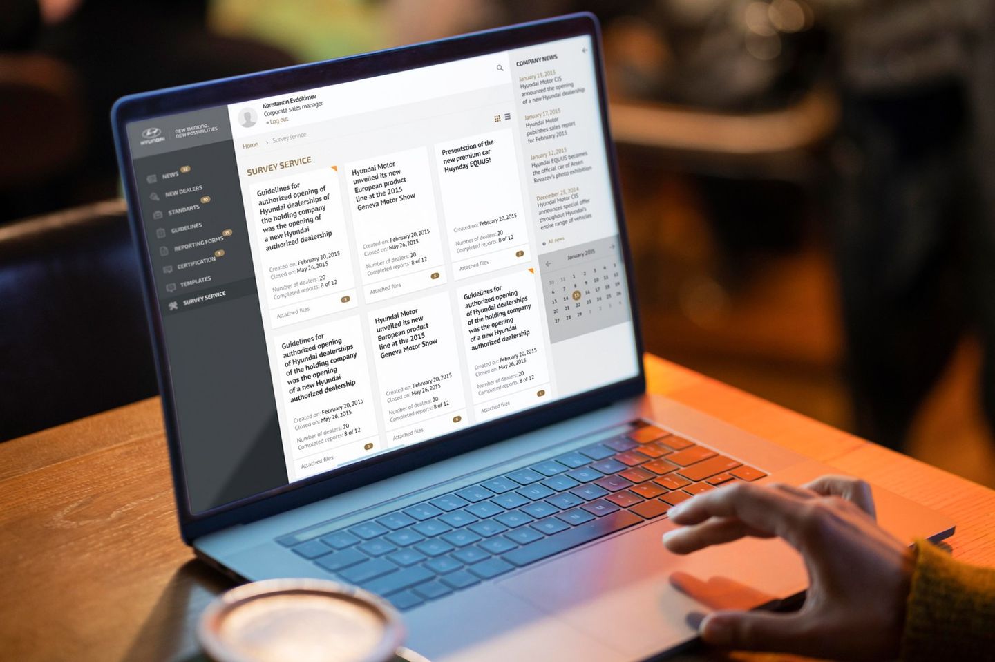 Intranet dealer portal for Hyundai