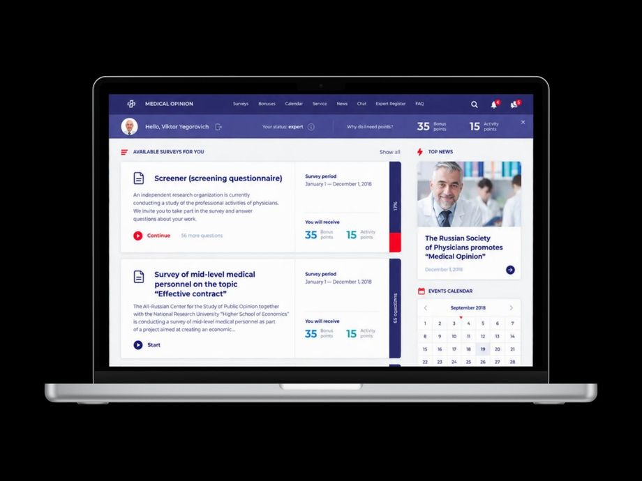 Online platform for a professional medical association